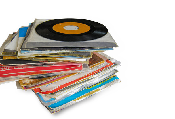 Nahaufnahme alter Schallplatten - Foto, Bild