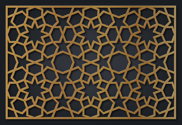 Laser Cutting Template. Decorative Grille. Oriental geometric pattern. - Vector, Image