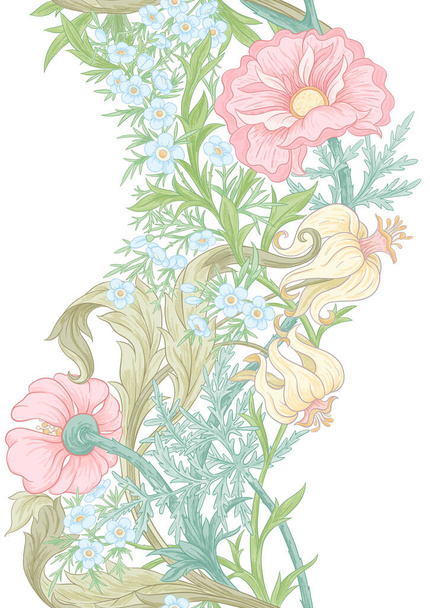 Floral Seamless pattern, background with In art nouveau style - Vector, Imagen