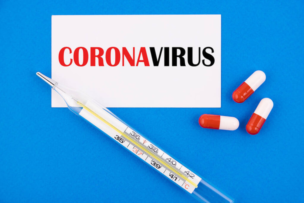 Novel coronavirus - 2019-nCoV. The inscription medical protective mask Coronavirus. Chinese coronavirus outbreak. MERS-Cov middle East respiratory syndrome coronavirus. - Φωτογραφία, εικόνα