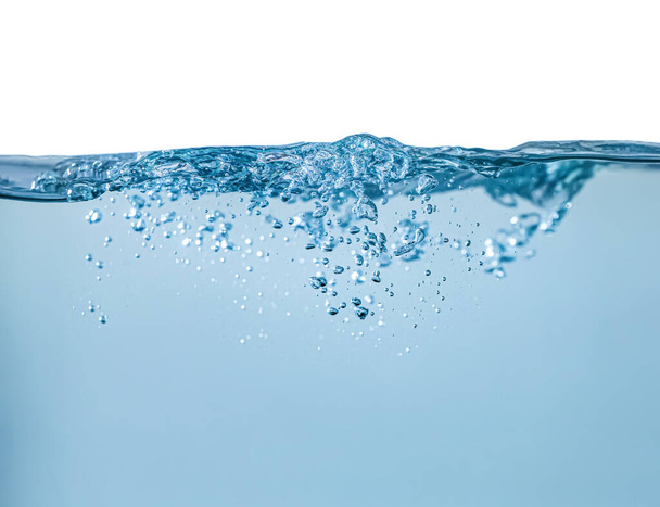 Splash of pure water on white background, closeup - Foto, Imagen
