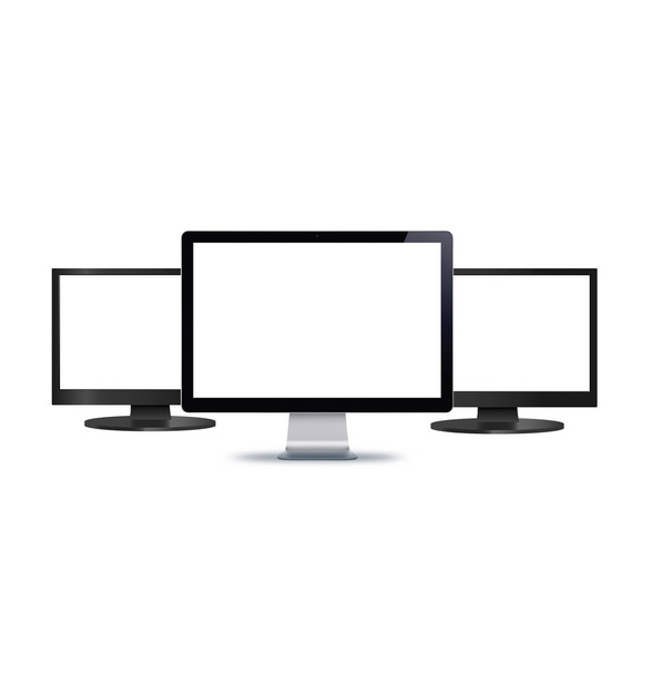 blanco para monitores de computadora de texto sobre un fondo blanco - Foto, Imagen
