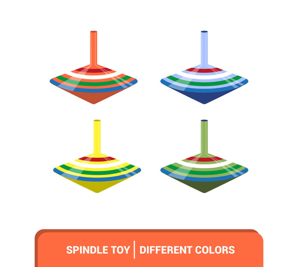 Vektorbild. Zeichnung eines Kinderspielzeugs. Bild eines farbigen Kreisels. - Vektor, Bild