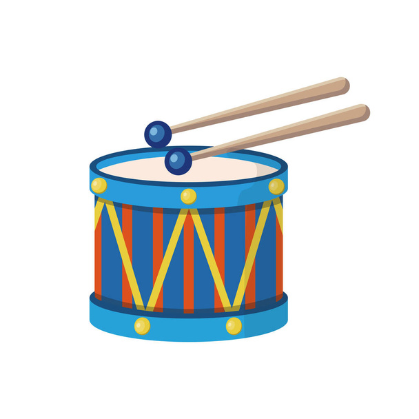 Vector image. Children's drawing of a drum toy. - Vector, Image