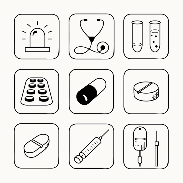 zestaw prostych ikon medyczne - Wektor, obraz