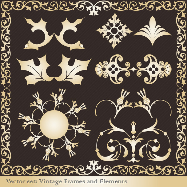 Vintage elements for frame or book cover, card - Vector, Image