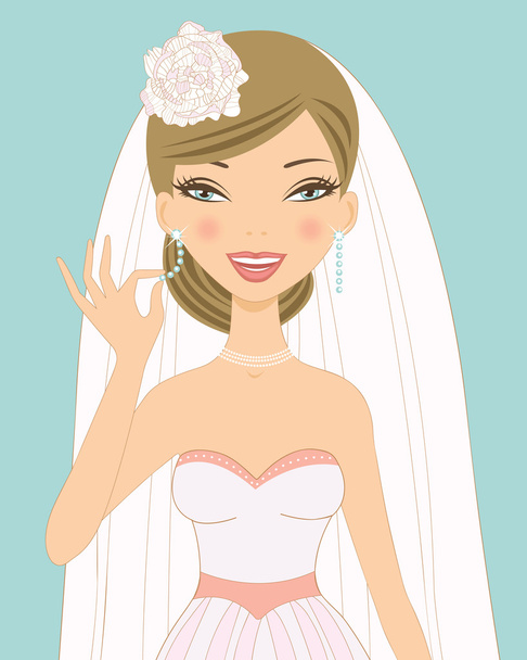 Pretty bride - Vektor, obrázek