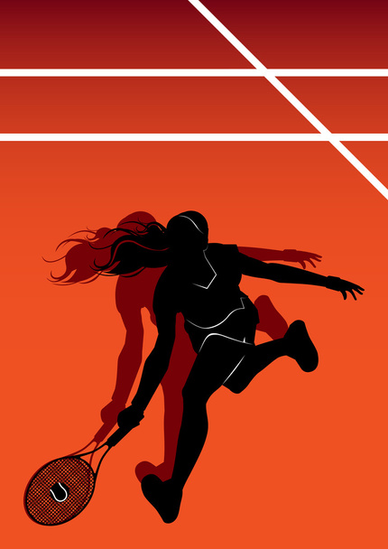 Tennis player silhouette - Vector, Image