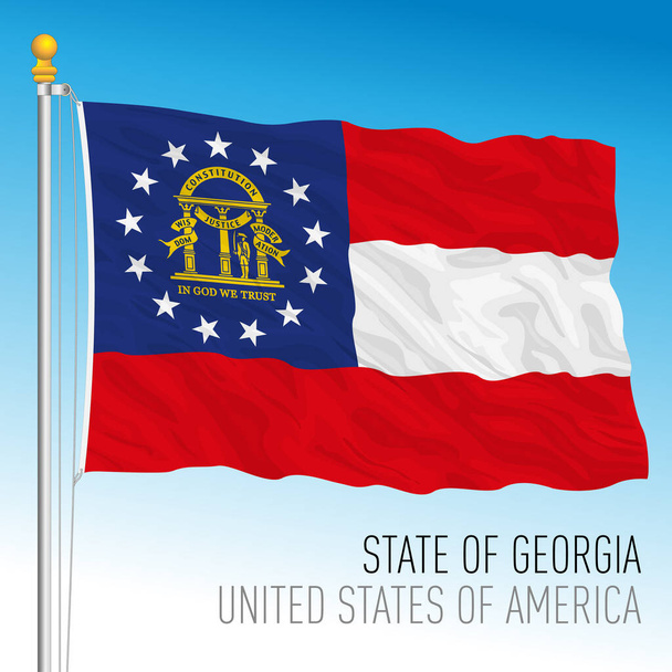Державний прапор Грузії, США, векторна ілюстрація - Вектор, зображення