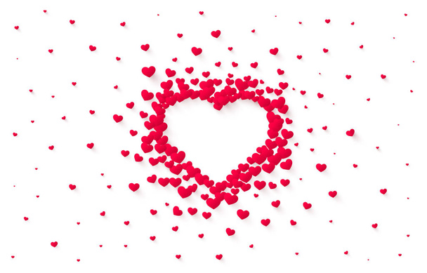 Red hearted background with a Valentines Day title on it. Vector - Vecteur, image