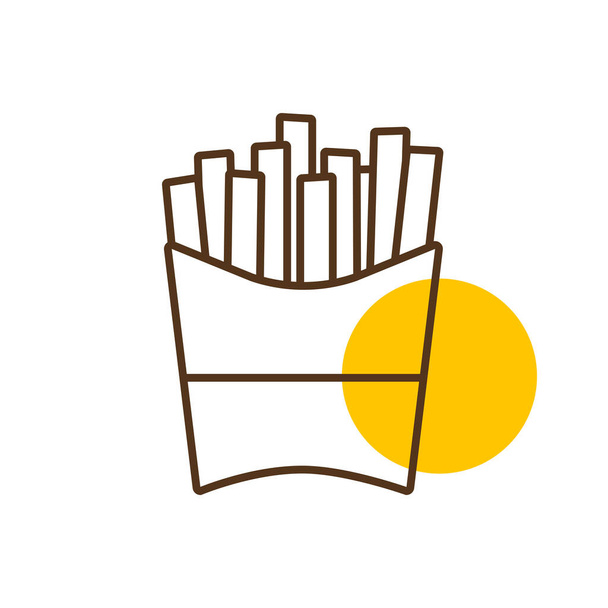 Ícone vetorial de batatas fritas. Sinal de comida rápida. Símbolo gráfico para cozinhar web site e aplicativos de design, logotipo, aplicativo, UI - Vetor, Imagem