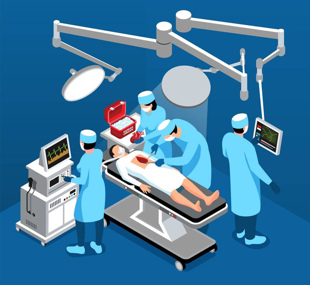 Složení operace transplantace orgánů - Vektor, obrázek