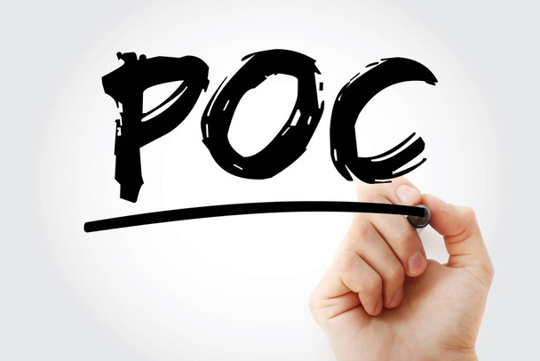 POC - Proof of Concept Akronym mit Marker, Geschäftskonzept Hintergrund - Foto, Bild