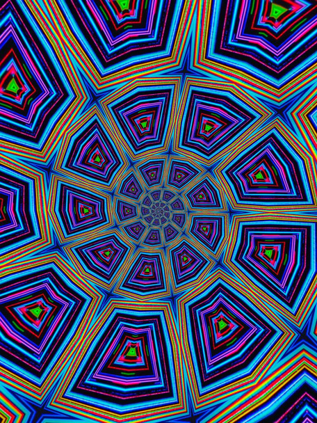 psichedelico Mandala stile sfondo astratto con carta ruvida texture illustrazione - Foto, immagini
