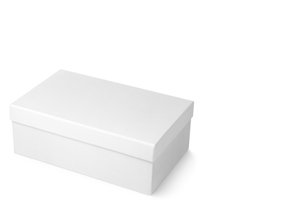 Boîte à chaussures isolée sur fond blanc. Illustration 3D. - Photo, image