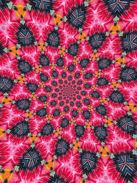 fondo abstracto estilo Mandala psicodélico con ilustración de textura de papel en bruto - Foto, Imagen