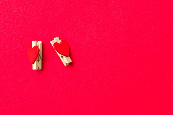 Kalp şeklinde aşk Sevgililer Günü arkaplan romantizmi anneler gündüz bakımı veya 8 Mart güzel bir üst görünüm metin için kopyalama alanı - Fotoğraf, Görsel