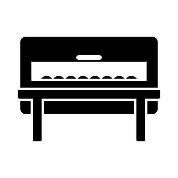 Chafing Dish Icon. Black Glyph Design. Ilustración vectorial. - Vector, imagen