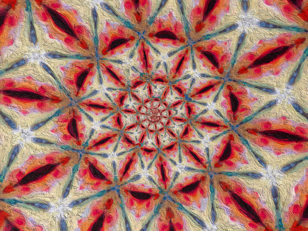 psychedelický Mandala styl abstraktní pozadí s hrubé papírové textury ilustrace - Fotografie, Obrázek