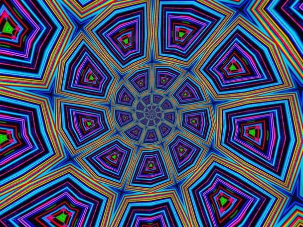 psychedelic Mandala στυλ αφηρημένη φόντο με τραχύ χαρτί υφή εικονογράφηση - Φωτογραφία, εικόνα