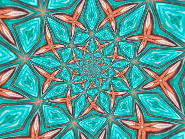 psychedelický Mandala styl abstraktní pozadí s hrubé papírové textury ilustrace - Fotografie, Obrázek