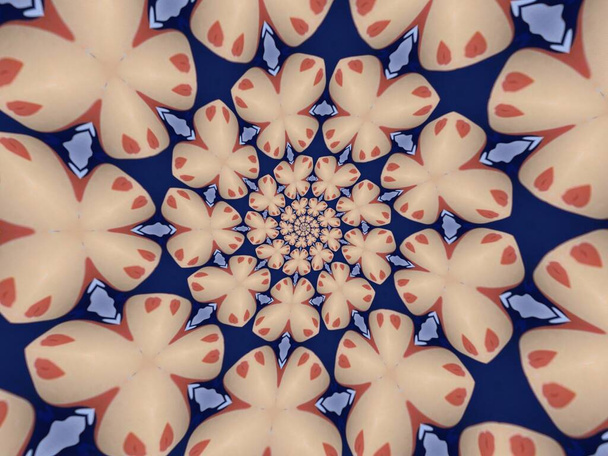 Psikedelik Mandala tarzı soyut arkaplan kaba kağıt dokusu resimlemesi - Fotoğraf, Görsel