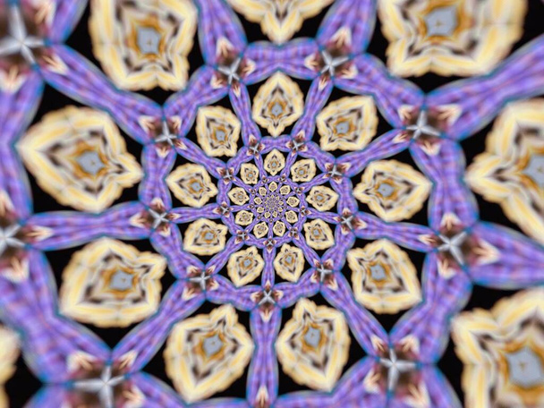 fondo abstracto estilo Mandala psicodélico con ilustración de textura de papel en bruto - Foto, Imagen