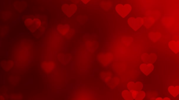 абстрактный валентинный фон с боке и сердцами - Кадры, видео