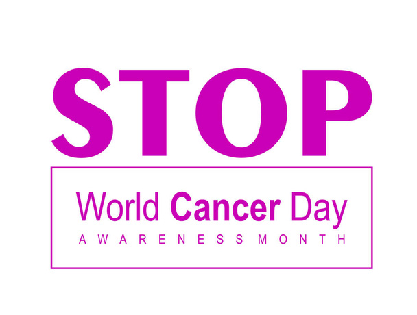 Επιστολή της Παγκόσμιας Ημέρας κατά του Καρκίνου, μια οπτική σχεδιαστική στιγμή για να θυμηθεί την ανθρώπινη ανησυχία για τον πιθανό καρκίνο στο σώμα του - Διάνυσμα, εικόνα
