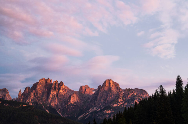 bela paisagem cênica dos Alpes, Passo San Pellegrino, Norte da Itália - Foto, Imagem