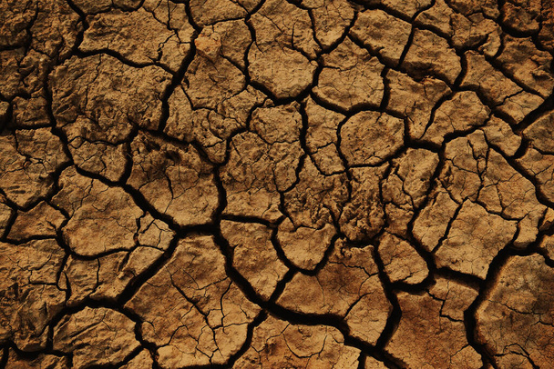 Boden rissig Hintergrund. Erde in der Trockenzeit - Foto, Bild
