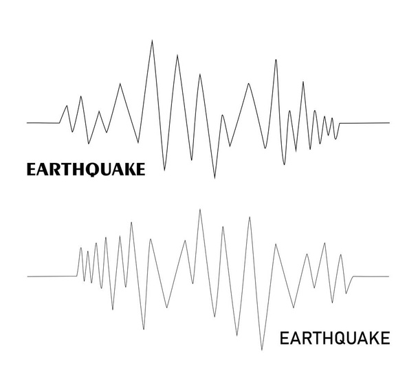 Ilustracja graficzna wskaźnika drgań wywołanych trzęsieniem ziemi generowanego przez sejsmograf - Wektor, obraz