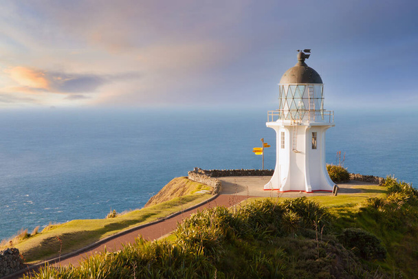 Cape Reinga Lighthouse in New Zealand during wonderful evening light. - Photo, Image