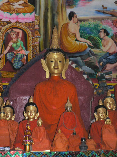 Détail coloré du temple, Muang Sing, Laos du Nord - Photo, image