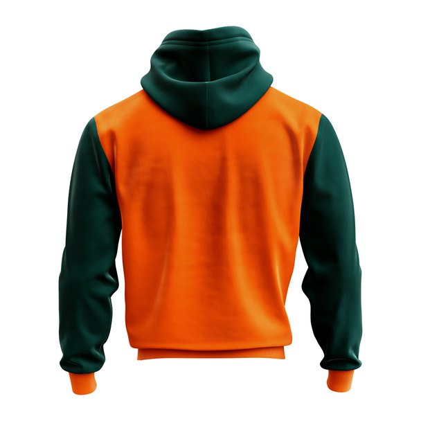 Use this Back View Men's Full Zipper Hoodie Mockup In Carrot Curl Color, and everything gets more realistic - Photo, Image