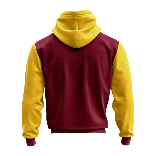 Use this Back View Men's Full Zipper Hoodie Mockup In Red Bud Color, and everything gets more realistic - Photo, Image