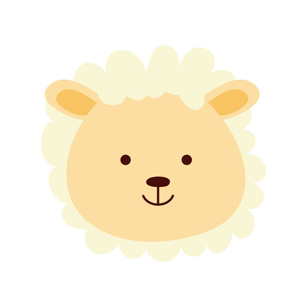 cute sheep little animal head character - Vecteur, image