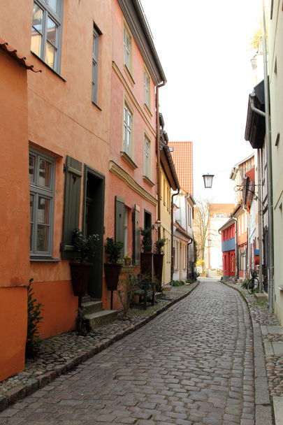 oude straat in stralsund - Foto, afbeelding