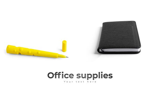 Office supplies isolated on white background. High quality photo - Photo, Image