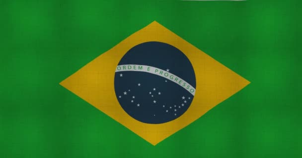 Brezilya bayrağının rüzgarda dalgalanmasının animasyonu - Video, Çekim