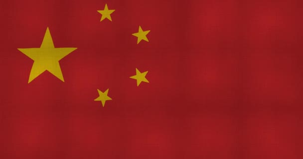 animation flag of China that develops in the wind - Footage, Video