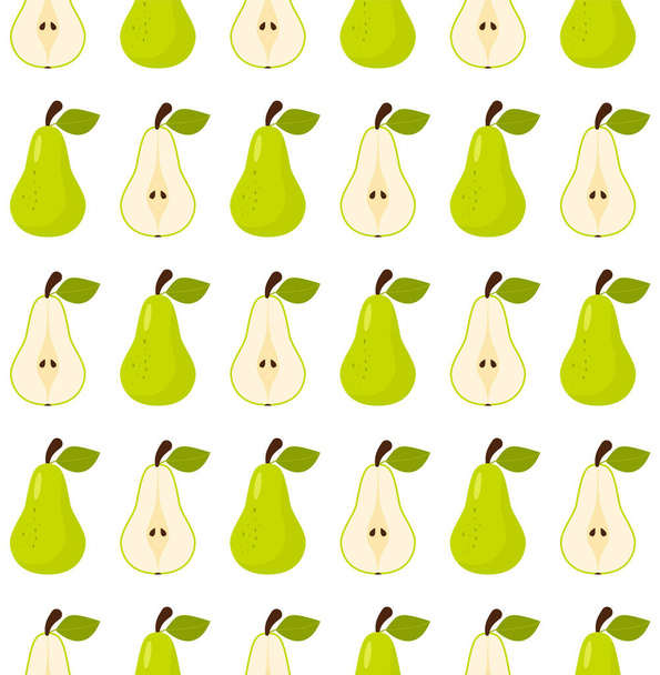 Vector seamless pattern in pears on a white background eps - Vector, Image