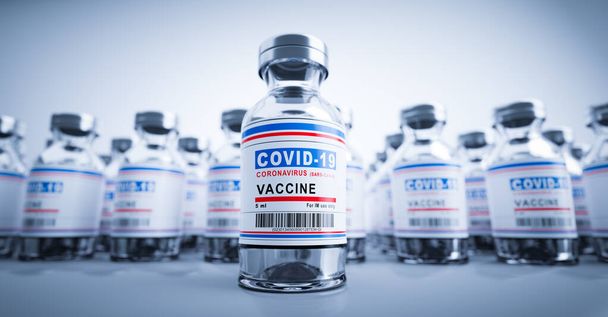 Coronavirus Covid-19 vakcina. Covid19 oltás előállítása és szállítása. Egészségügy és gyógyszerek - Fotó, kép