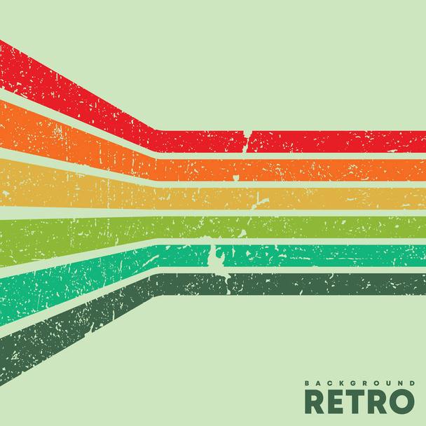 Fondo de textura grunge vintage con rayas retro de color. Ilustración vectorial. - Vector, imagen