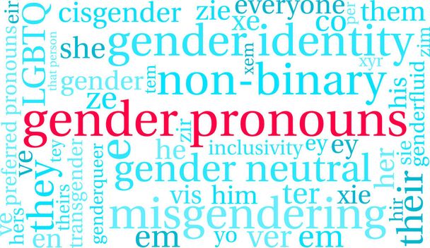 Gender Pronouns word cloud on a white background. - Vector, Image