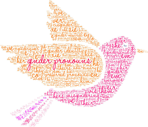 Gender Pronouns word cloud on a white background. - Vector, Image
