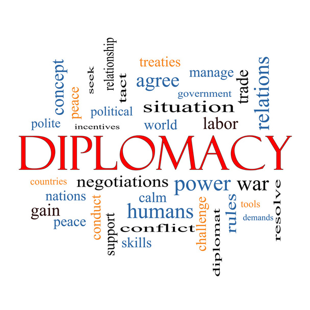 diplomácia szó felhő fogalmát - Fotó, kép