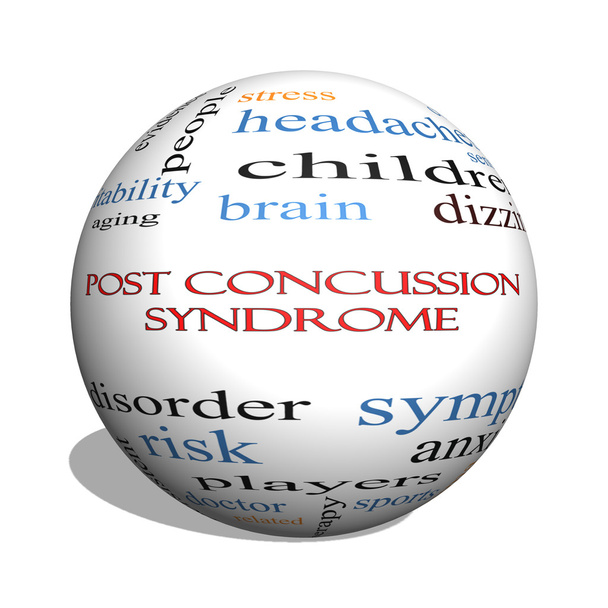 Post Concussion Syndrome 3D sphere Word Cloud Concept - Photo, Image