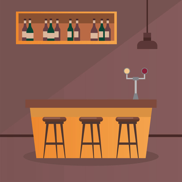 wine shop liquor bar icon - Vector, Image
