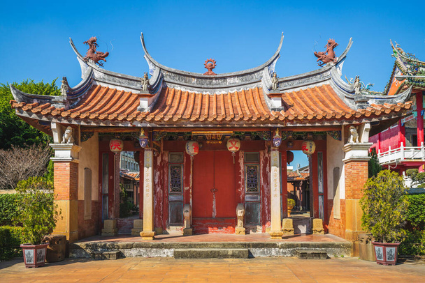 January 13, 2021: Jhen Wen Academy, a former tutorial academy in Xiluo Township, Yunlin, Taiwan, was originally built in 1797 as Wen Chang Temple to worship five major heavenly emperors of learning. - Foto, afbeelding